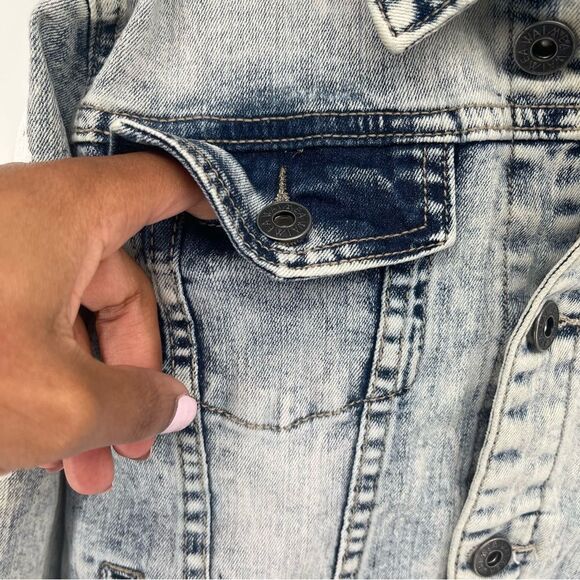 Waimea Boy’s Snow Gold Paint Tape Button Front Denim Jean Jacket Medium - Picture 5 of 17